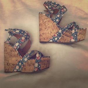 Charlotte Russe floral platform wedges!